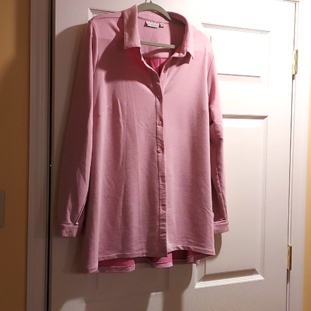 Joan Rivers shacket, size xl, ptp 26, in excellent condition.Pink heather